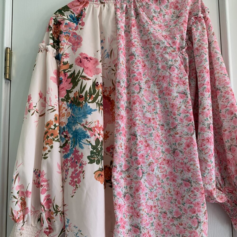 Chic Soul Long Sleeve 3X floral print blouse - Picture 4 of 13